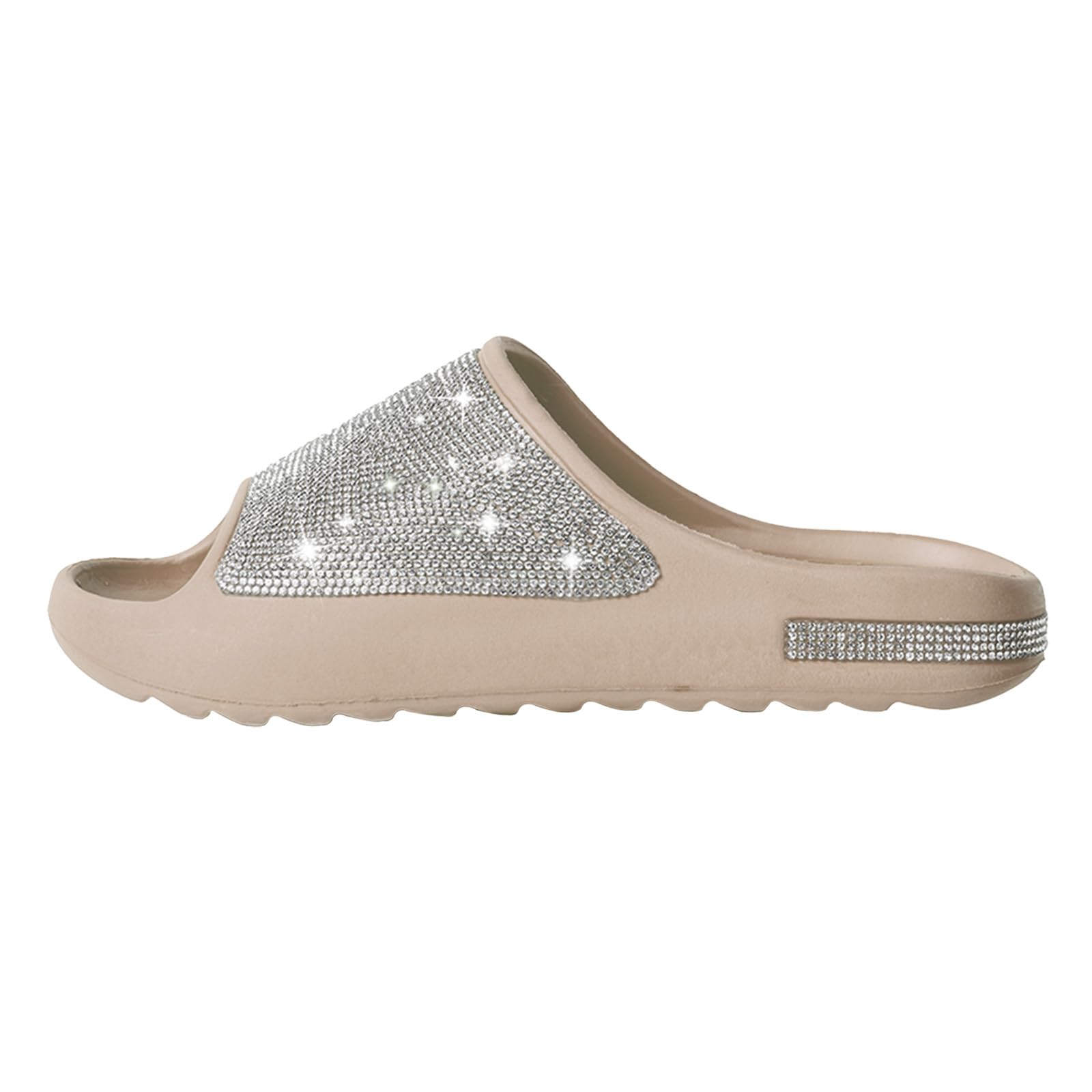 Photo 1 of LUTEJIN Fashion Crystal Slides for Women Summer Bling Sandals for Girls Women's Diamond Slippers with Glitter