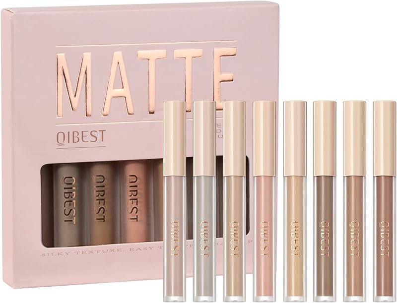Bezavea Matte Liquid Eyeshadow Set 8 Colors Smoothing Long Lasting Quick Drying