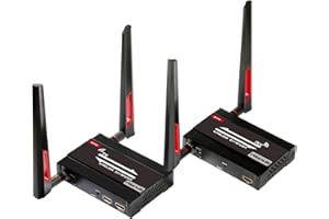 TreasLin Wireless HDMI Transmitter and Receiver, Wireless HDMI Extender with Loop-Out IR,1080P@60Hz HD Transmit Up to 650ft, Full HD - Full House Coverage - Loop-Through - Watch TV Anywhere