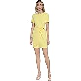 Donna Morgan Womens Jewel Neck Short Sleeve Faux Wrap Dress | Versatile Womens Dresses