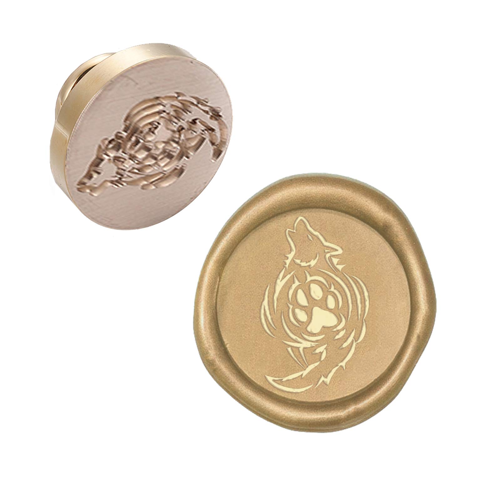 CRASPIRE Wax Seal Stamp Head Wolf Removable Sealing Brass Stamp Head for Creative Gift Envelopes Invitations Cards Decoration