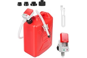 Nitigo Fuel Transfer Pump with Auto-Stop Sensor Leak Protection (3.2 GPM), USB Type - C Portable Transfer Pump, 70“ Long Hose & Advanced Adapter Fits Most Size Gas Cans for Gasoline Diesel Fuel Liquid