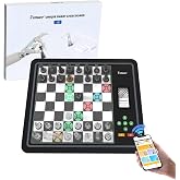 AI Adaptive Electronic Chess Set Game and App with Computer Chess Board, Smart Chess Board, Chess Set Board Game, Electronic Chess Game, LEDs, Built-in Battery, Great Partner for Play and Practice