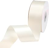 VATIN 25mm Double Faced Polyester Satin Ribbon Cream 23m Spool
