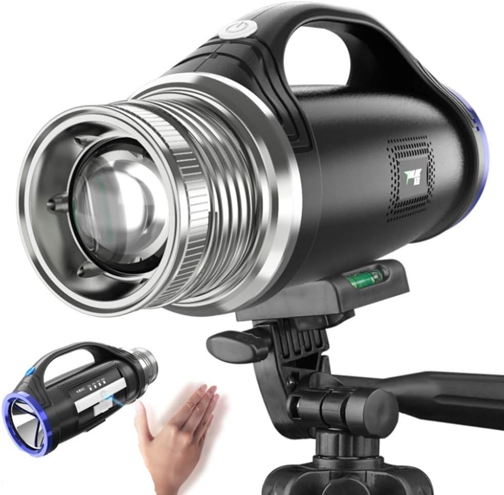 Fishing Lamp Exploring 4 Light Source Night Fishing Lights 1000w High Power Led Lamp Bead Fishing Flashlight Double-Head Rotary Zoom Touch Switch Bait Light + Tripod
