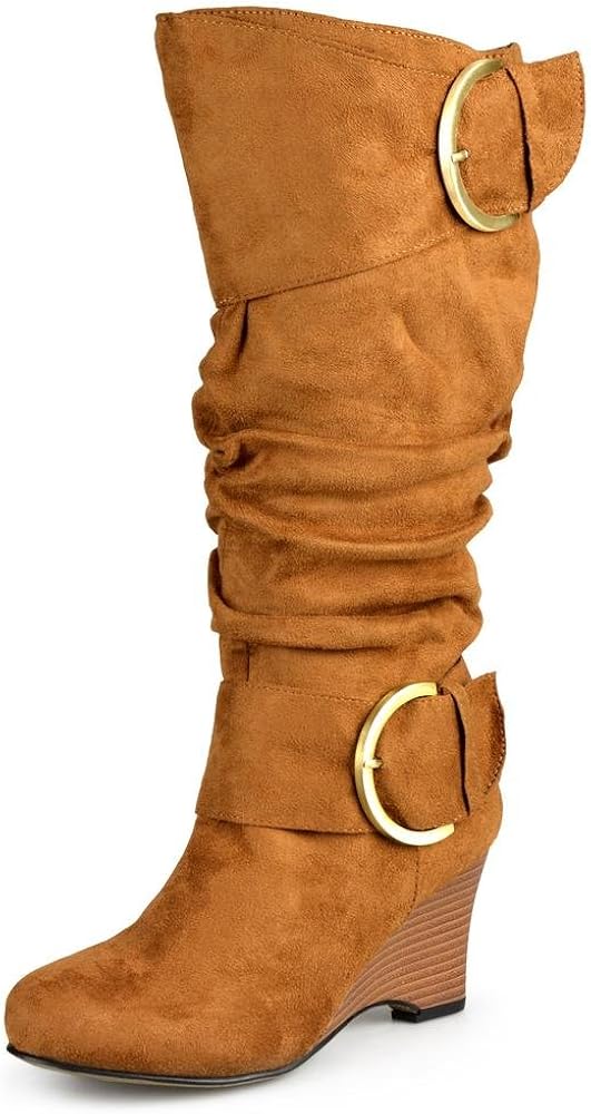 wide calf tan knee high boots