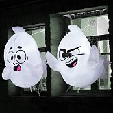 Joiedomi 2 Pack Halloween Inflatable Window Ghost with Build-in LED, 2.6 FT Tall Blow Up Inflatable Scary Flying Ghost Broke Out from Window for Halloween Outdoor, Yard, Garden, Lawn Decoration