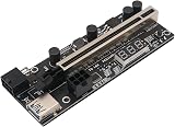 Bcowtte 8 Set PCIe Riser 1X to 16X Graphics Adapter Temperature Sensor GPU view 2