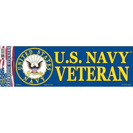 EagleEmblems BM0055 Sticker-USN Logo,Veteran (3.5x10)