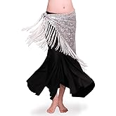 ROYAL SMEELA Belly Dance Hip Scarf Sequin Tassel Triangle Bellydance Hip Scarves Wrap Skirt Tribal Dancer Costumes for Women