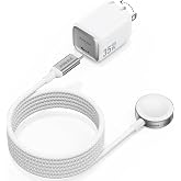 5W for Apple Watch Charger Fast Charging and USB C 35W Foldable Charger | iWatch Magnetic Braided Charging Cable for Ultra 4/Ultra 3/Ultra 2/Series 12/11/10/9/8/7/SE 2-3.3FT