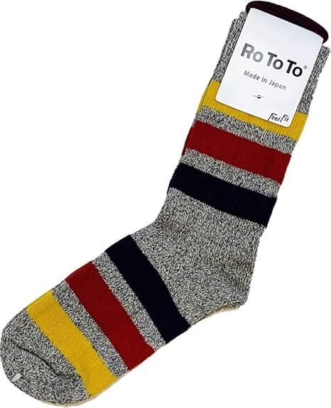 Amazon ロトト Rototo Park Stripes Socks パーク ストライプ ソックス S 23 25cm M Gray スポーツソックス 通販