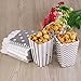 NUOLUX 50pcs Popcorn Boxes Yellow Design Trio Miniature Scalloped Edge Cardboard Party Candy Container Treat Cartons (Silver)