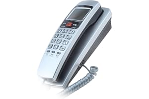 Wall Mounted Corded Telephone with Caller Display, Last Number Redial Storage and Query Function for and Home Call Storage La
