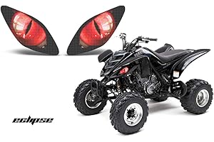 AMR Racing ATV Headlight Eye Graphics Decal Cover Compatible with Yamaha Raptor 660 2001-2005 Eclipse Red