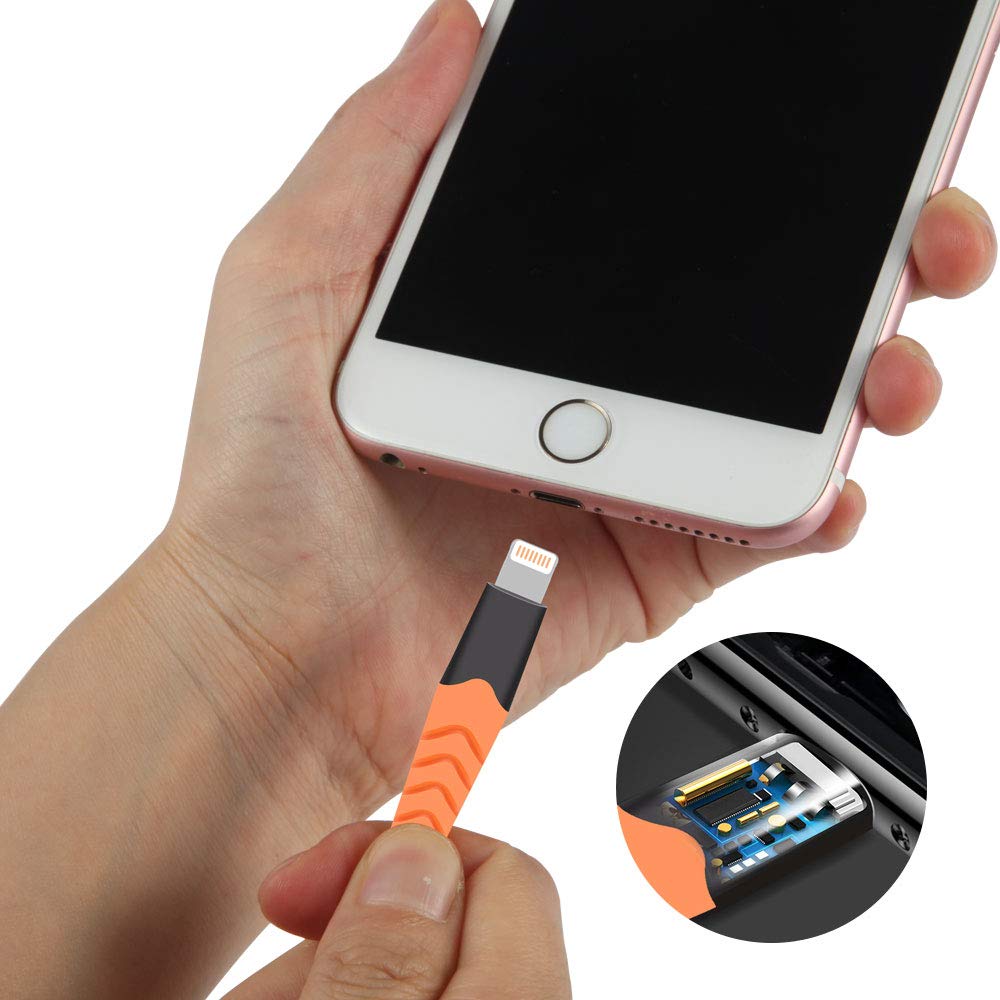 EVISTR Lightning Cable MFi Certified - 2 Pack 6FT Charging Cord Compatible for iPhone X, Xs, XR, 8, 7, 6, iPad, Nylon Braid Sync Data Fast USB Charger