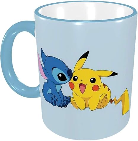 Amazon Co Jp 陶器 スティッチ ピカチュウ マグカップ コーヒーカップ 電子レンジ対応可 おしゃれ 人気 アニメ キャラクター グッズ 雑貨 大容量 ３３０ml ホーム キッチン
