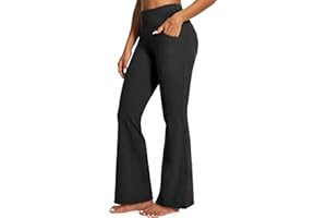 IUGA Yoga Pants Women Wide Leg High Waist Bootcut Workout Flare Leggings Tummy Control Work Dress Pants Women 4 Pockets