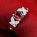 NYKKOLA New Arrival 925 Silver Beautiful Ruby Diamond Fashion Band Ring for Women Lady Lovers(O)