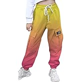 SANGTREE Girls & Womens Printing Cargo Jogger Pants,6 Years - Women 2XL