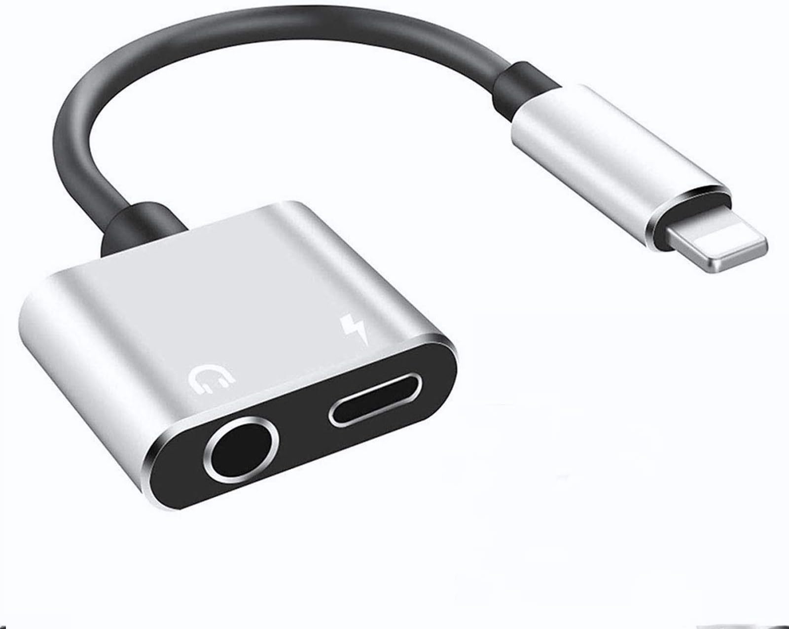 Headphone Adapter for iPhone SE/11/11 pro/11pro Max X/XS/XS MAX/XR/8/ 8Plus/ 7/7 Plus Headset Adaptor Splitter Earphone Connector 2 in 1 Accessories Cables Charge Music Wire Control iOS System.