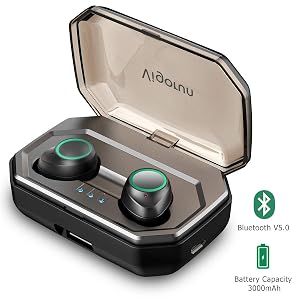 Auriculares Bluetooth 5.0 Vigorun Inalámbricos Deportivos Earphones Auriculares de Sonido Estéreo con 3000mAh Caja de Carga IPX6 Impermeable Reducción de Ruido CVC8.0, para iOS y Android