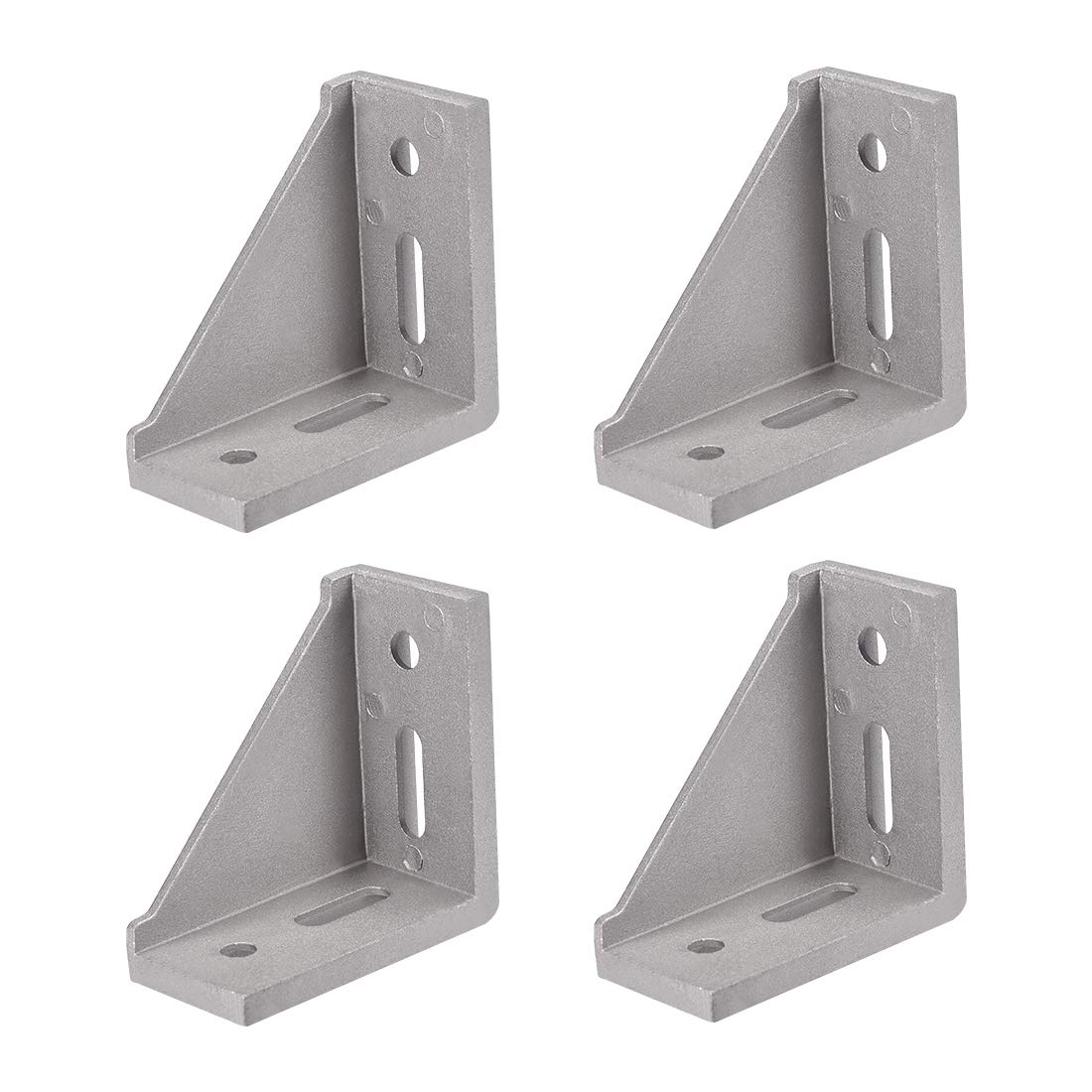 sourcing map Corner Bracket Gusset, 80mm x 80mm for 4040 Series Aluminum Extrusion Profile, 4 Pcs (Silver)