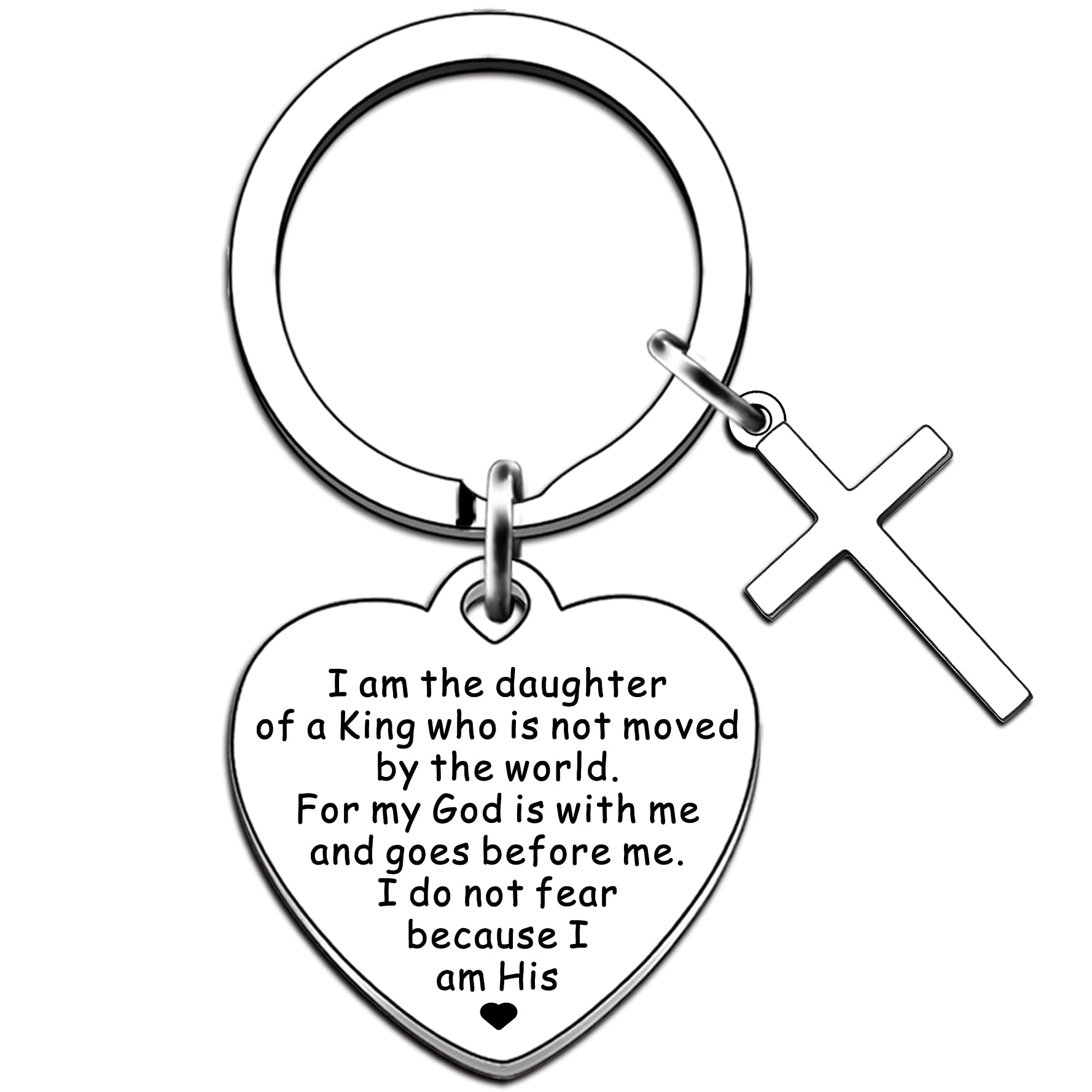 AMZQ Christian Keyring Religious Gifts for Women Baptism Gift for Girls Inspirational Keyring Present - I Am The Daughter of A King