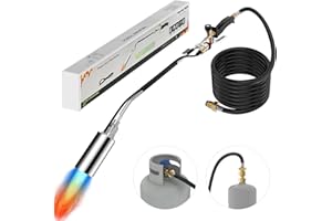 SEVENMEET Propane Torch Weed Burner Kit Portable Garden Torch Weed, High Output 1800,000 BTU Blow Torch with 11.5FT Hose, for Flame Torch Weeds, Roof Asphalt, Ice Snow, Road Marking, Garden Torch,BBQ