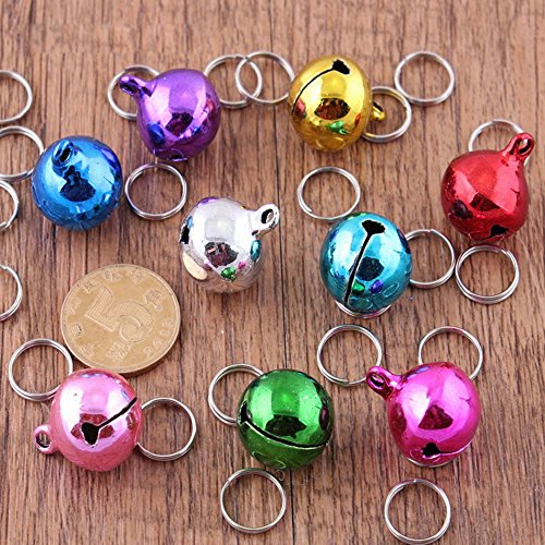 Daycount Pack of 7 Metal Jingle Bells Loose Beads Festival Party Decoration, Pet Cat Puppy Dog Bells for Collar, DIY Crafts Accessories (Random Color)
