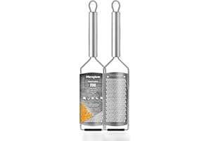 Microplane Professional Series Kitchen Grater Fine for Hard Cheese, Citrus Fruits, Garlic, Chili, Cinnamon and Nutmeg with Stainless Steel Blades - Made in USA