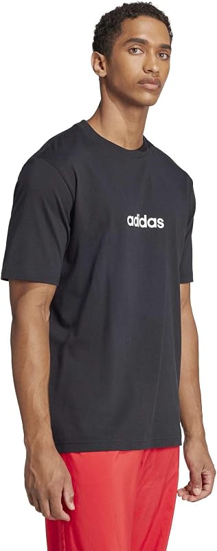Homme Essentials Linear Single Jersey Shirt, Black/White, S — photo 5 sur 8