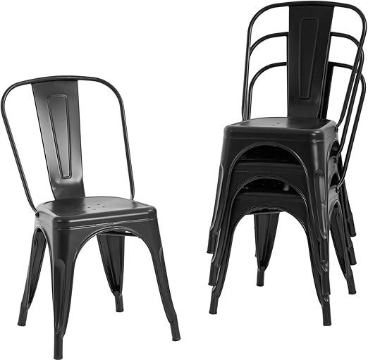 Amazon Com Metal Dining Chairs Set Of 4 Metal Chairs Patio Chair