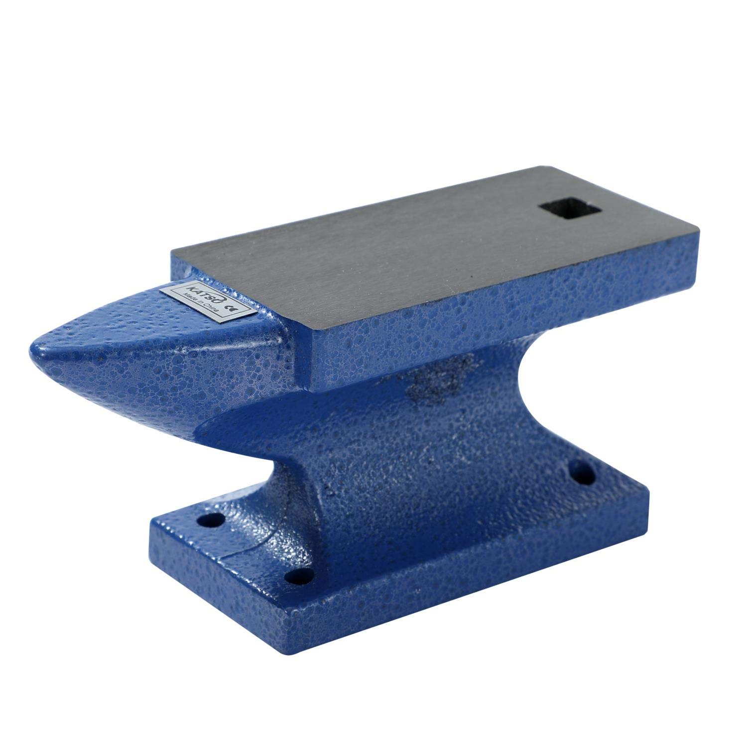 KATSU Blacksmith's Anvil 3LB 1.35KG Cast Iron Anvil with Single Horn for Metalwork Bodyshop Jewllery Making Welding Workshop 40245003