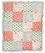 Mila Coral and Blue Floral Patchwork 4 Piece Baby Girl Crib Bedding by Peanut Shell