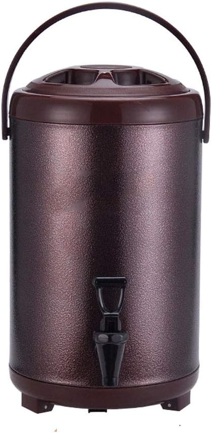 Aprilhp Hot and Cold Water Dispenser, Stainless Steel Insulated Barrel Beverage Bucket Coffee Dispenser with Spigot, Double Walled Insulation Container for Parties Buffet, Keep The Drink Warm, 8L/10L