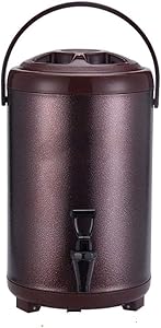 Aprilhp Hot and Cold Water Dispenser, Stainless Steel Insulated Barrel Beverage Bucket Coffee Dispenser with Spigot, Double Walled Insulation Container for Parties Buffet, Keep The Drink Warm, 8L/10L
