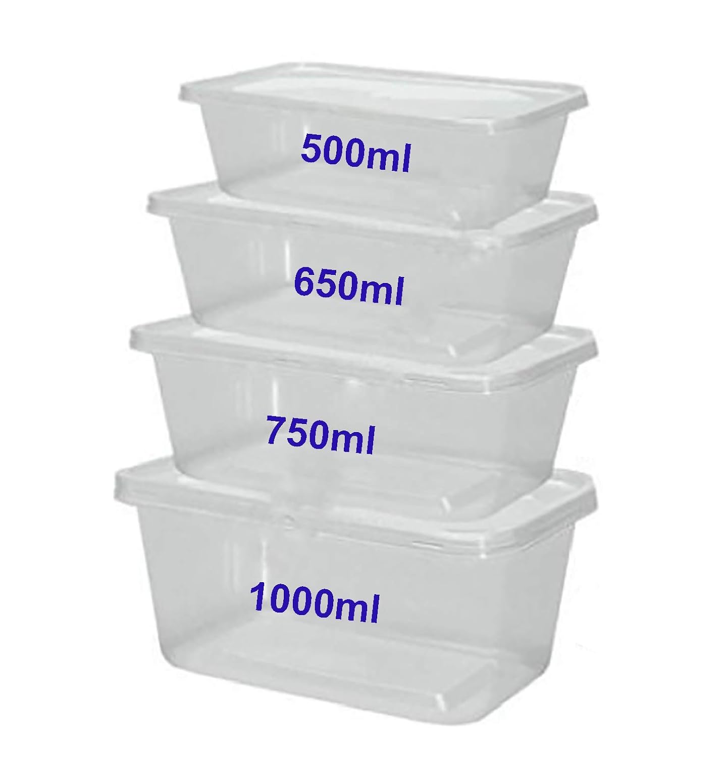 Recipientes de plástico transparente para microondas + tapas para ...