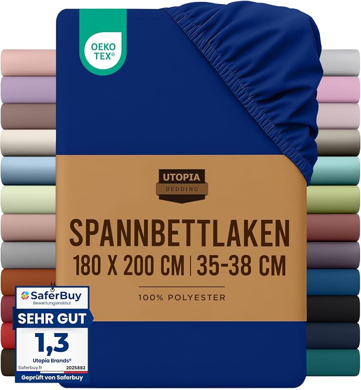 - Spannbettlaken 180x200cm - Royal Blau
