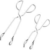 HINMAY Stainless Steel Kitchen Scissor Tongs Set, 2-Piece (10/13 Inch) | Metal Scissor Tongs for Cooking, Grilling, Serving, and Barbecue