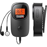 Portable Pocket Mini FM Radio with Clip - with Excellent Reception, Clear LCD Display, Station preset, AAA Battery Operated Digital Radio for Walking Jogging Meeting