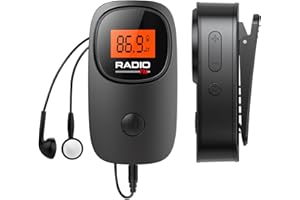 KAMAPULO Portable Pocket Mini FM Radio with Clip - with Excellent Reception, Clear LCD Display, Station preset, AAA Battery Operated Digital Radio for Walking Jogging Meeting