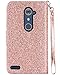 ZTE Zmax Pro Case, ZTE Carry Z981 Case, ZTE Zmax Pro Wallet Case, BENTOBEN Glitter Sparkly Faux Leather Flip Credit Card Slots Cash Holder Protective Case for ZTE Zmax Pro / ZTE Carry Z981, Rose Gold