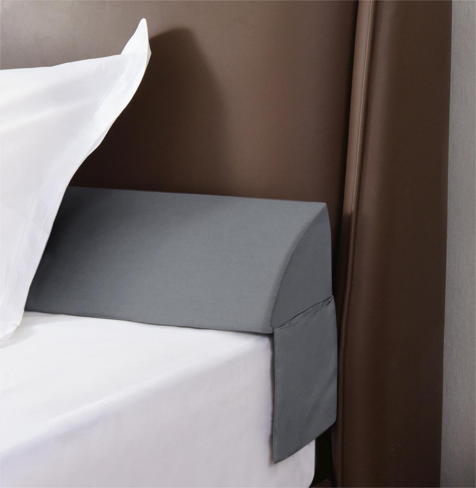 Photo 1 of Vekkia King Bed Wedge Pillow for Headboard/Headboard Pillow/Bed Gap Filler/Pillow Wedge for Headboard Gap0-3.5",Close Gaps Between Mattress and Headboard(Gray 76"x6.5"x4.5")