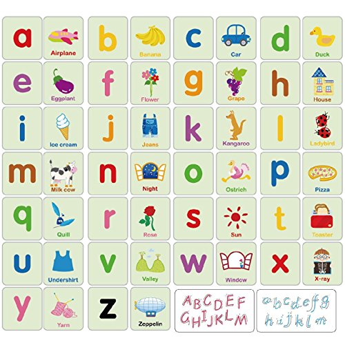image for VEBE BabyPrice 56pcs Anti-Tear Flash Cards Learning Alphabet Puzzle Ca