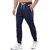 PINSPARK Men's Joggers with Zipper Pockets Stretch Lightweight Athletic Track Pants Gym Quick Dry Workout Pants for Men