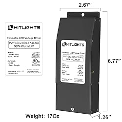 HitLights Dimmable Driver 24V 96W (4A), Magnetic