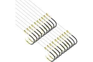 Dyxssm Small Fishing Hooks with Line, Pre Tied Tiny Fishing Hook on Nylon Line (Pack of 20)
