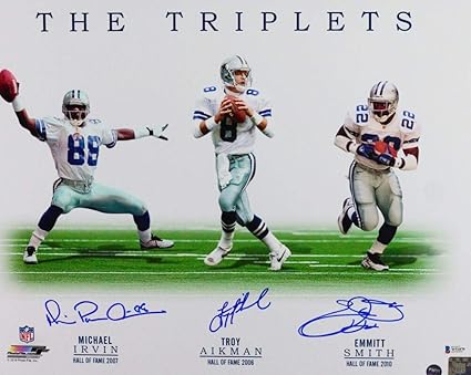 Troy aikman emmitt smith michael irvin autograph Clearance