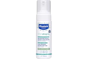 Mustela Stelatopia Eczema-Prone Skin Foam Shampoo for Newborn & Baby with - with Natural Avocado & Sunflower Oil - Fragrance-Free & Tear Free - 5.07 fl. oz.